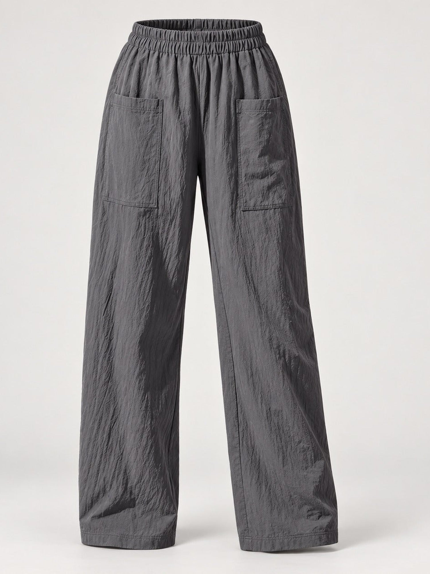 100% Polyester Elastic-Waist Relaxed Trousers – Women – studio